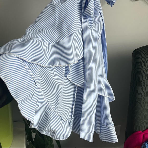 Stunning blue and white striped high low summer dress beach dress yacht dress - Picture 9 of 11